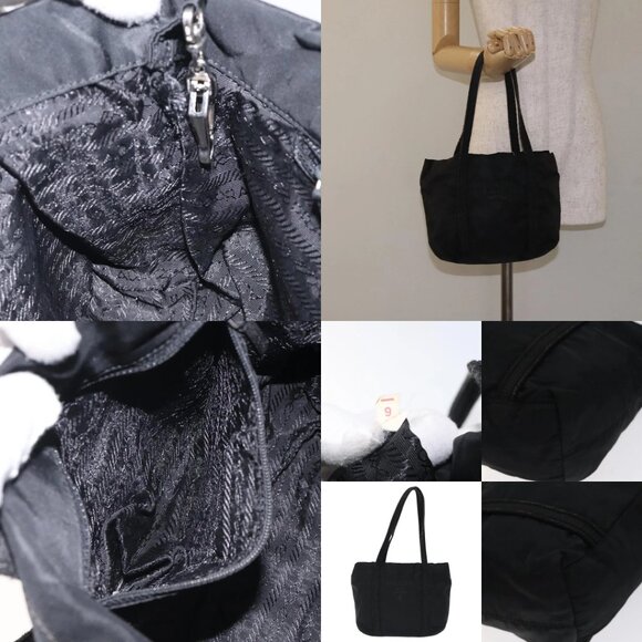 PRADA Mini Tote Bag Nylon Black Silver Auth bs26580 - Picture 13 of 14